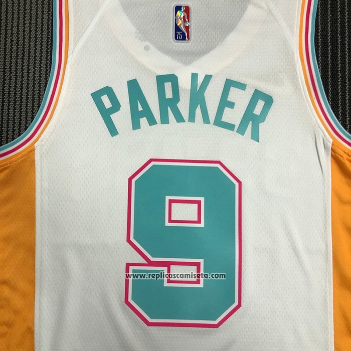 Camiseta San Antonio Spurs Tony Parker #9 Ciudad 2021-22 Blanco